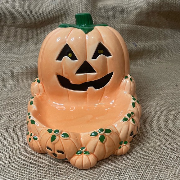 NCE 1992 "Its Alive" Light Up Eerie Sounds Pumpkin Jack O Lantern Candy Dish - Picture 3 of 6